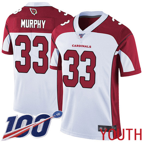 Arizona Cardinals Limited White Youth Byron Murphy Road Jersey NFL Football 33 100th Season Vapor Untouchable